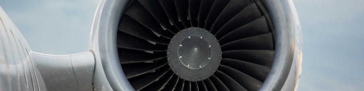 Close-up of a jet engine